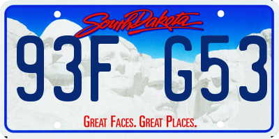 SD license plate 93FG53