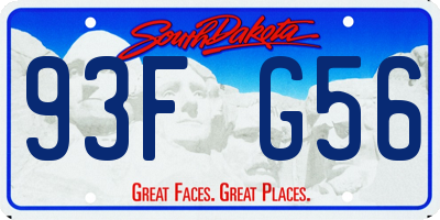 SD license plate 93FG56