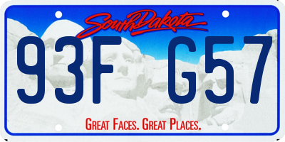 SD license plate 93FG57
