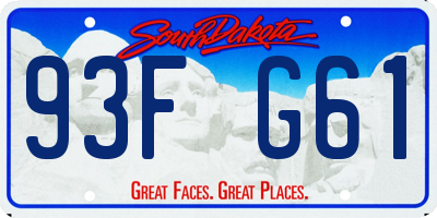 SD license plate 93FG61