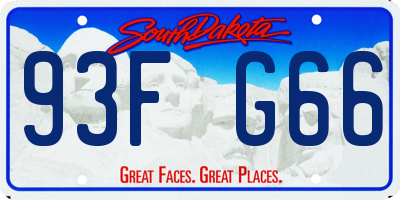 SD license plate 93FG66