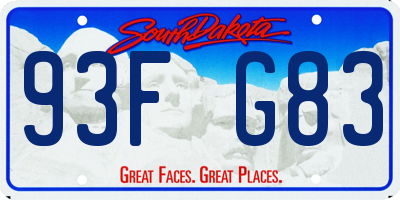 SD license plate 93FG83
