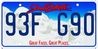 SD license plate 93FG90