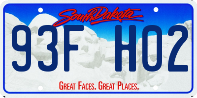SD license plate 93FH02