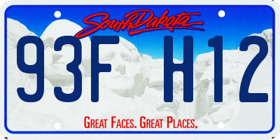 SD license plate 93FH12