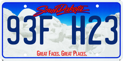 SD license plate 93FH23