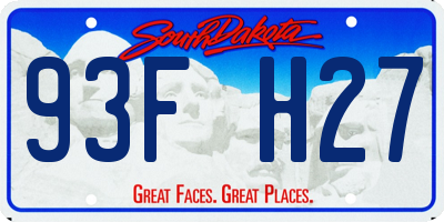 SD license plate 93FH27