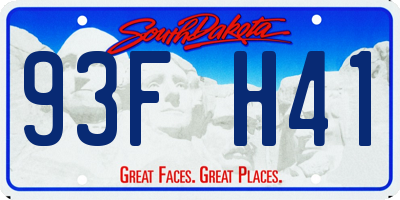 SD license plate 93FH41