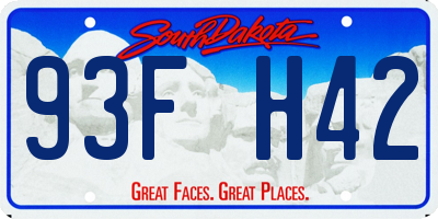 SD license plate 93FH42