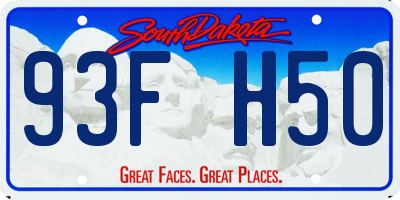 SD license plate 93FH50