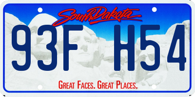 SD license plate 93FH54