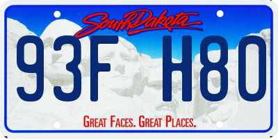 SD license plate 93FH80