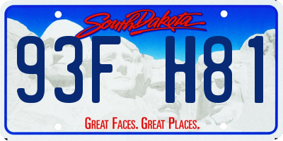 SD license plate 93FH81
