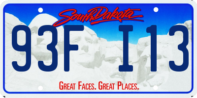 SD license plate 93FI13