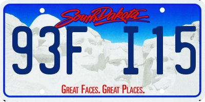 SD license plate 93FI15