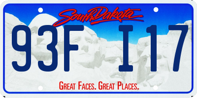 SD license plate 93FI17
