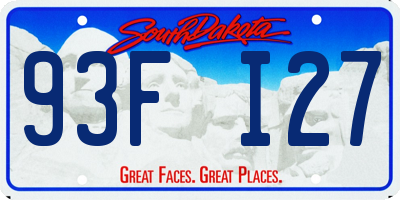 SD license plate 93FI27