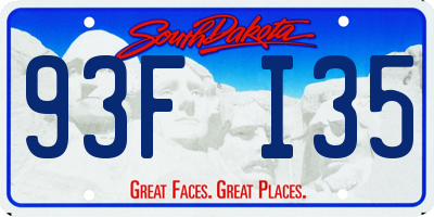 SD license plate 93FI35