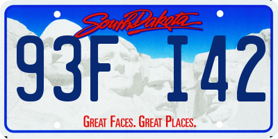 SD license plate 93FI42