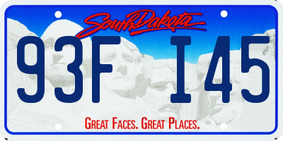 SD license plate 93FI45