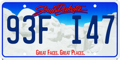 SD license plate 93FI47