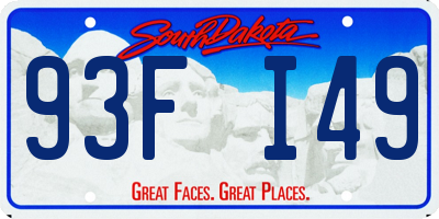 SD license plate 93FI49