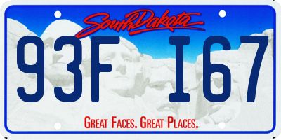 SD license plate 93FI67