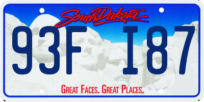 SD license plate 93FI87
