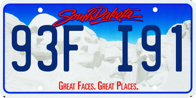 SD license plate 93FI91
