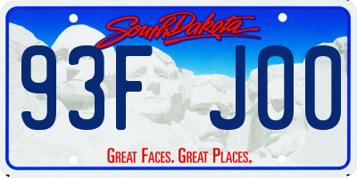 SD license plate 93FJ00