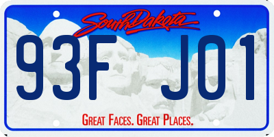 SD license plate 93FJ01