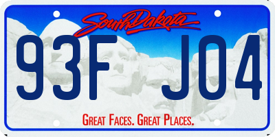 SD license plate 93FJ04