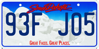 SD license plate 93FJ05