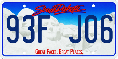 SD license plate 93FJ06