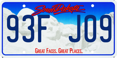 SD license plate 93FJ09