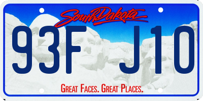 SD license plate 93FJ10