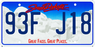 SD license plate 93FJ18