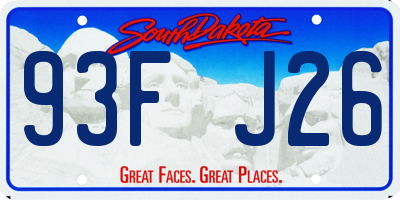 SD license plate 93FJ26