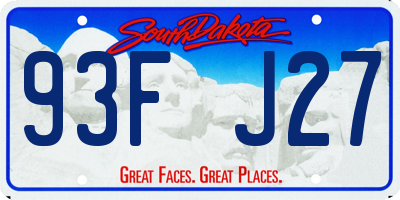 SD license plate 93FJ27