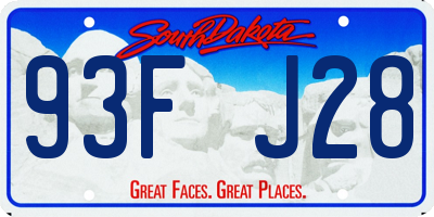 SD license plate 93FJ28