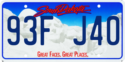 SD license plate 93FJ40