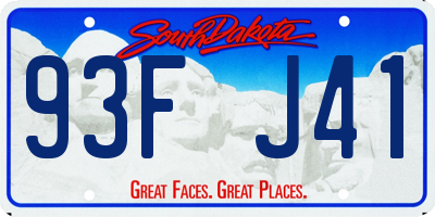 SD license plate 93FJ41