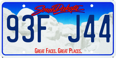 SD license plate 93FJ44