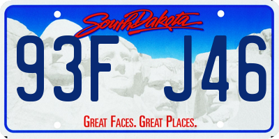 SD license plate 93FJ46