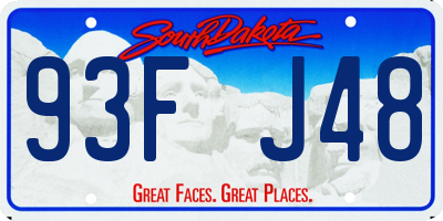 SD license plate 93FJ48