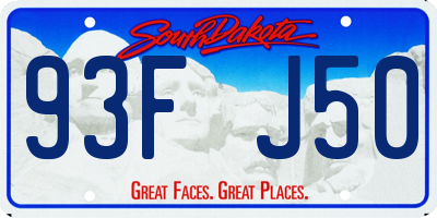 SD license plate 93FJ50