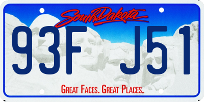 SD license plate 93FJ51