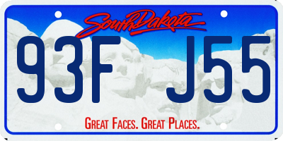 SD license plate 93FJ55