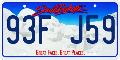 SD license plate 93FJ59