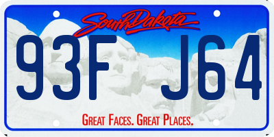 SD license plate 93FJ64